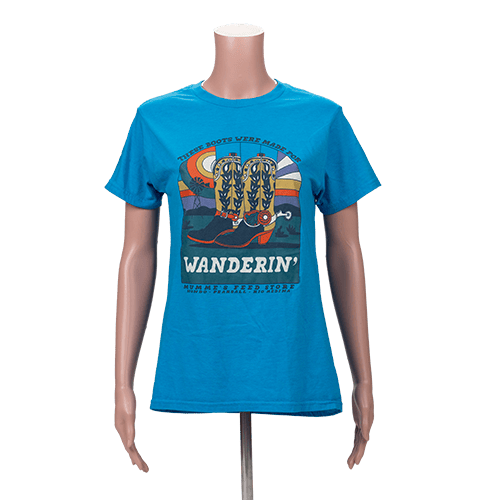 A blue mumme's brand t-shirt